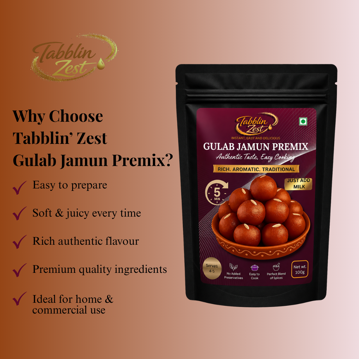Gulab Jamun Premix | Soft & Melt-in-Mouth Jamuns | TabblinZest - Image 4